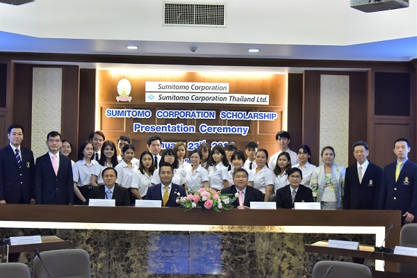Sumitomo Corporation Scholarship Presentation Ceremony Year 2019 Chulalongkorn University Sumitomo Corporation Thailand Ltd Applications are encouraged from students of the fields of pol.