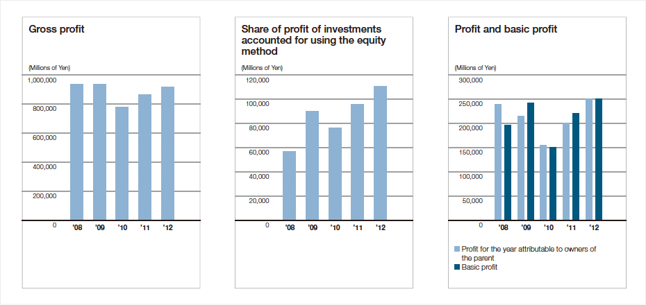 Gross profit, Share of profit of investments accounted for using the equity method, Profit and basic profit