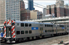 Gallery-type passenger railcar we delivered to Northeastern Illinois Railway Services Inc. in the U.S.