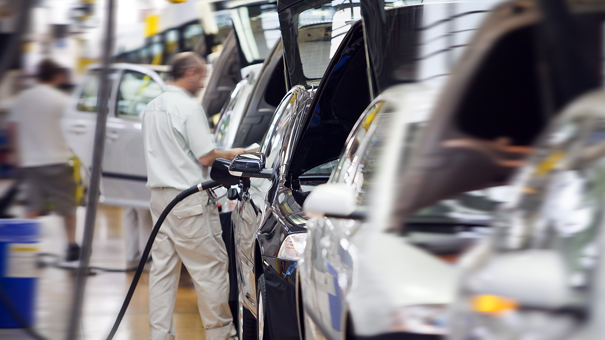 Car manufacturing assembly line