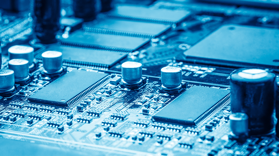 A close up of an electronic chip board