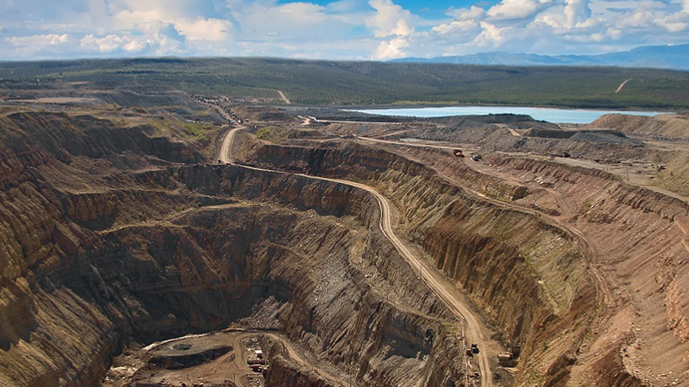 Aerial view of a mine or quarry