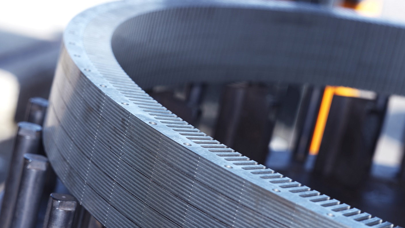A close up of metal machinery parts