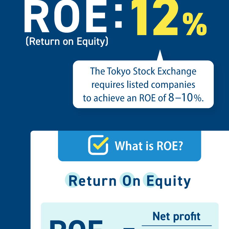 (Return on Equity) (The Tokyo Stock Exchange requires listed companies to achieve an ROE of 8–10%.) What is ROE?