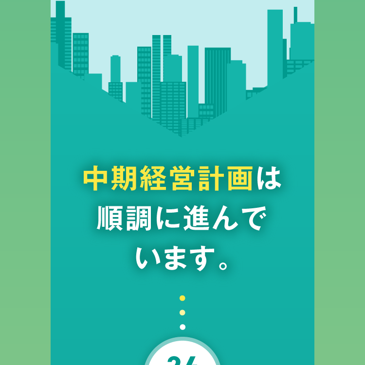 中期経営計画は順調に進んでいます。