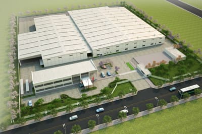 Aerial rendering of Panasonic DADI DOWA Summit Recycling Hangzhou